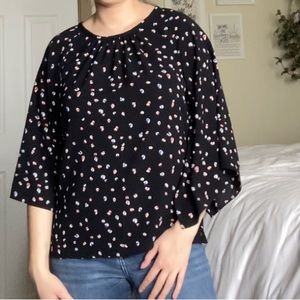 Vince Camuto Blouse - XS Black, Blue, Orange, Open sleeve